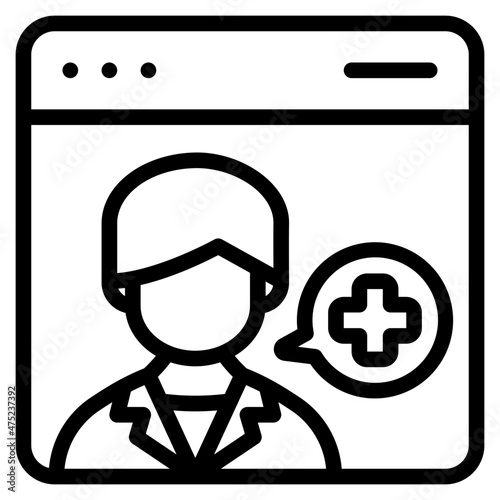telemedicine outline icon