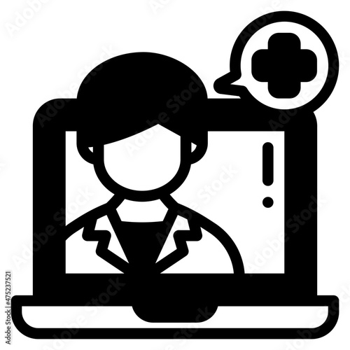 telemedicine glyph icon