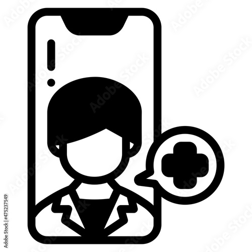 telemedicine glyph icon