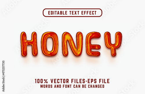 realistic honey text effect. editable text vectors illustration