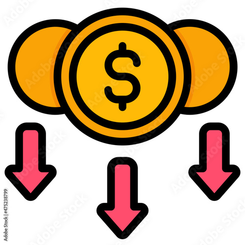 low price filled outline icon