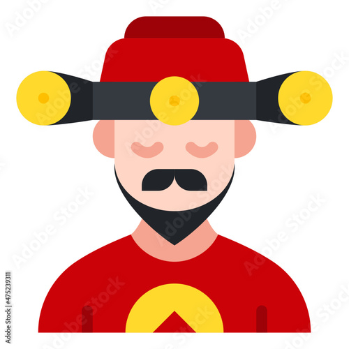 god of wealth flat icon