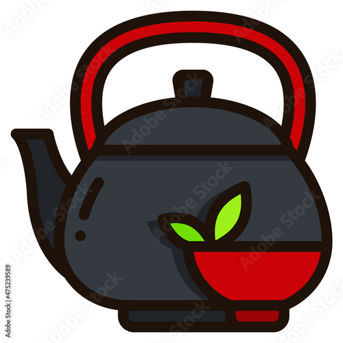 teapot filled outline icon