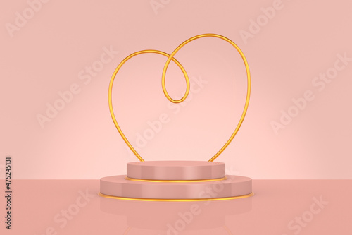 heart on pink background. 3...