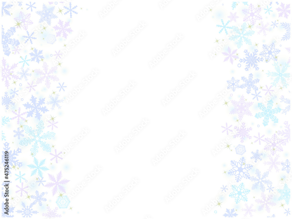 雪の結晶の壁紙③左右_白背景