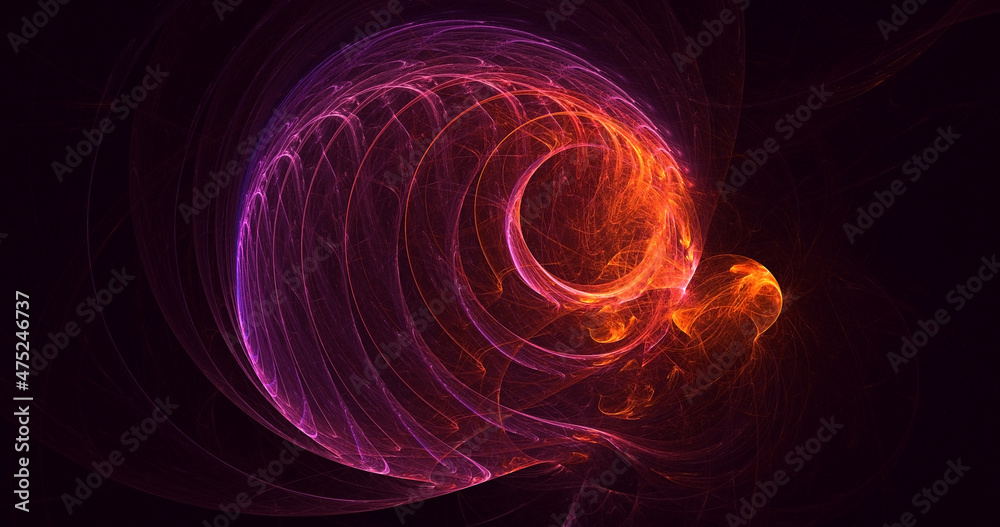 Fototapeta premium 3D rendering abstract red fractal light background