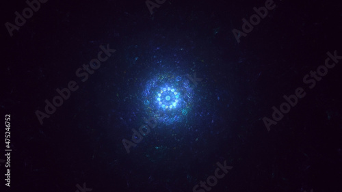 3D rendering abstract blue fractal light background