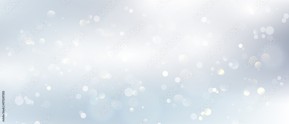 Winter is an abstract golden white light element that can be used for snowing bokeh background decoration.
