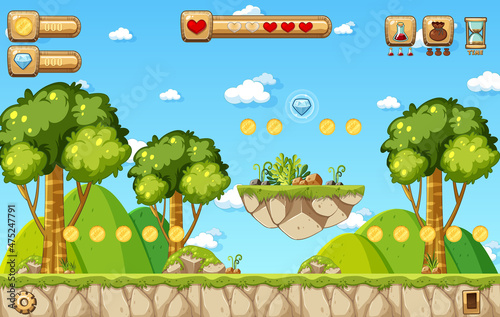 Game Template Nature Forest Scene