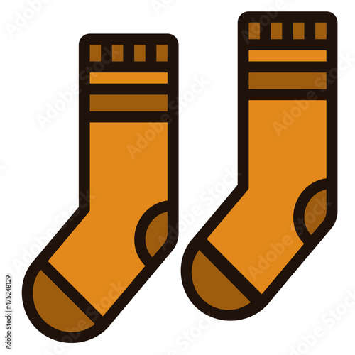 winter socks filled outline icon