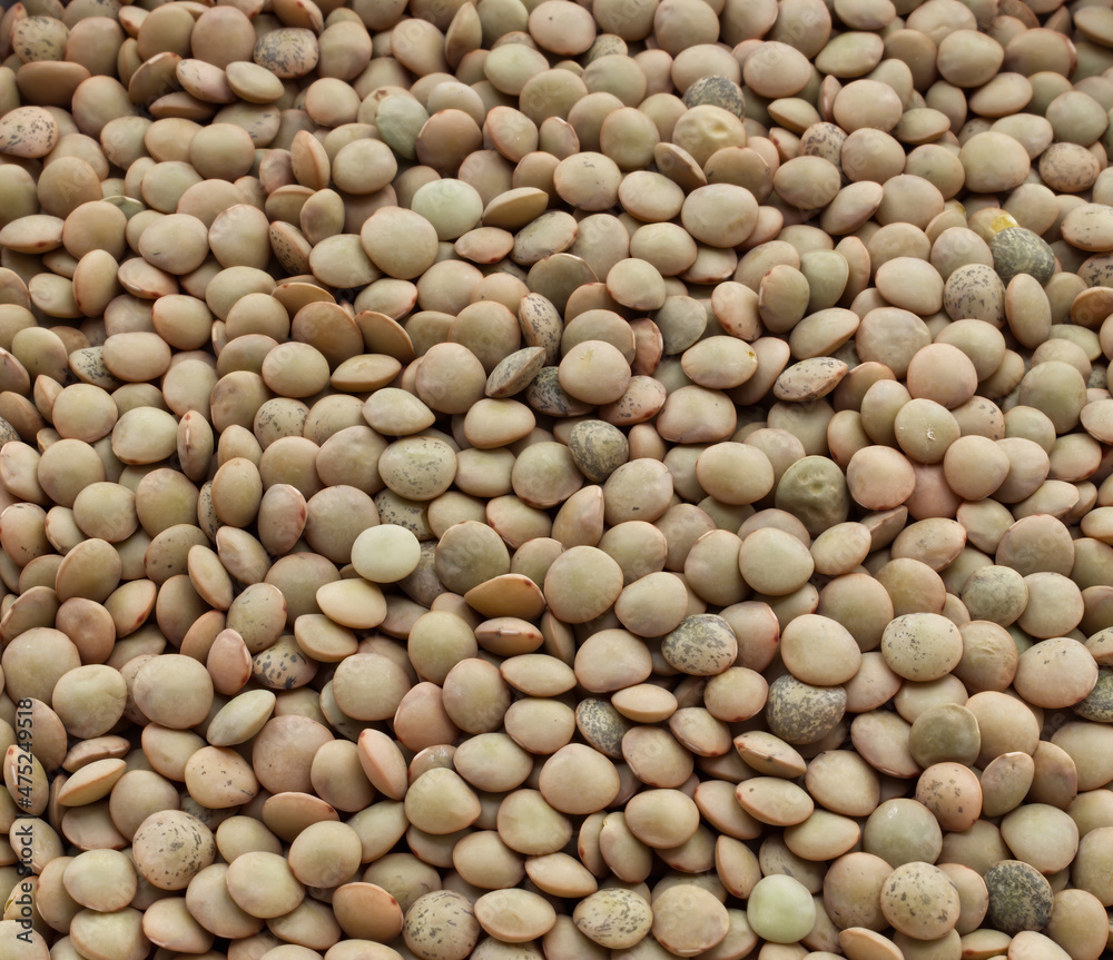 Background of uncooked lentils view from the top Background of uncooked lentils view from the top