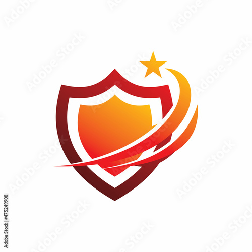 shooting star shield logo design