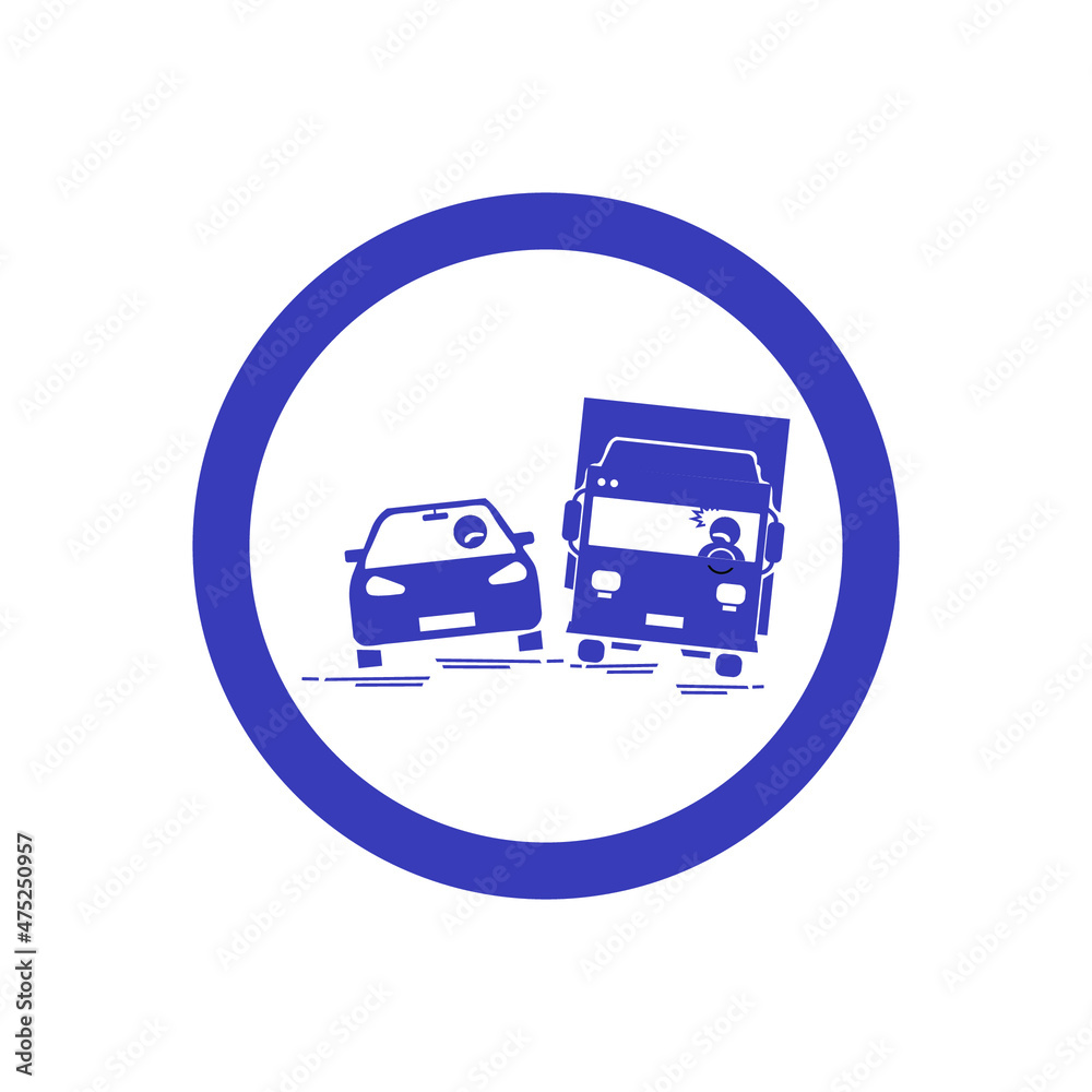 Road sign very peri do not overtake vector icon Road sign very peri do not overtake vector icon