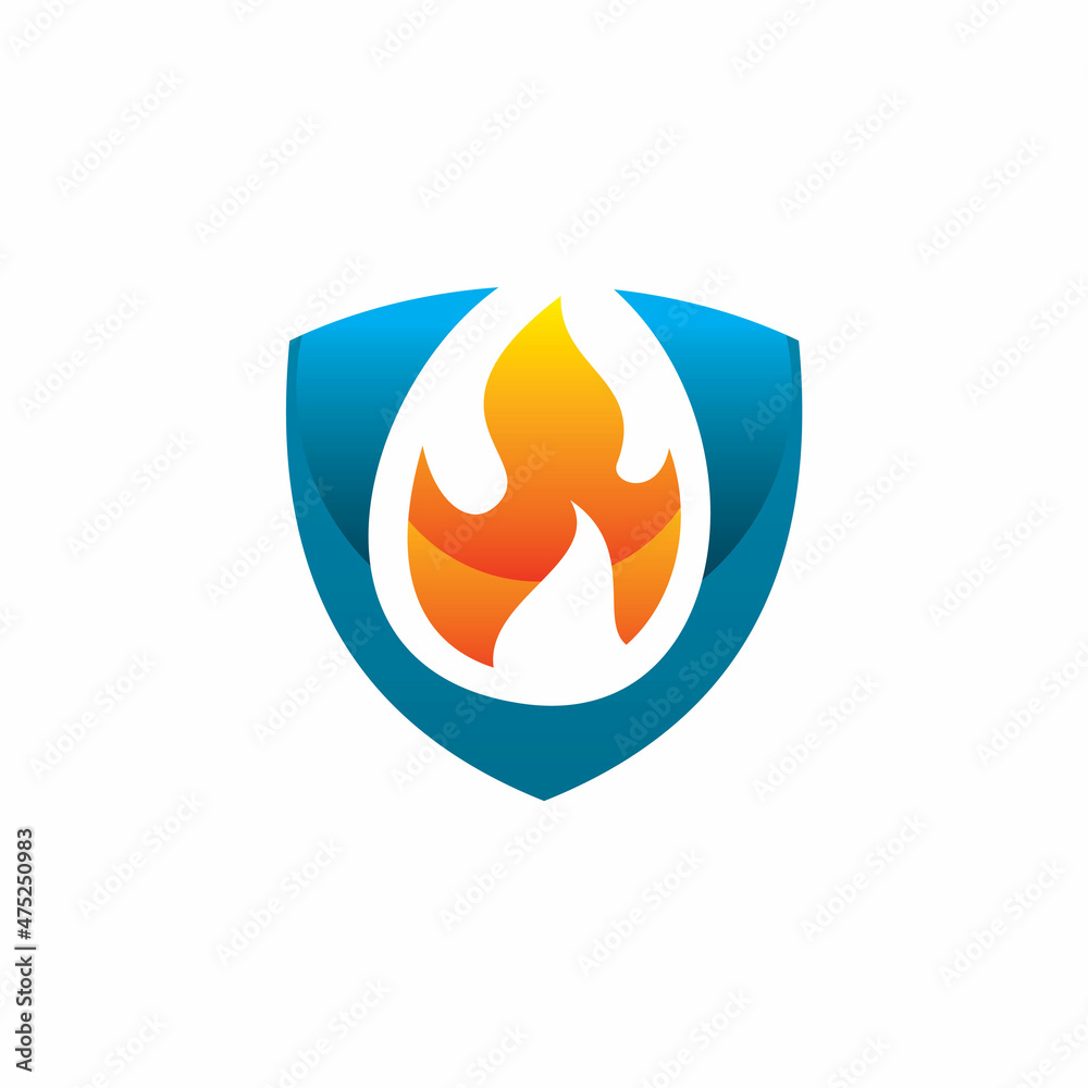 fire flame shield logo design fire flame shield logo design