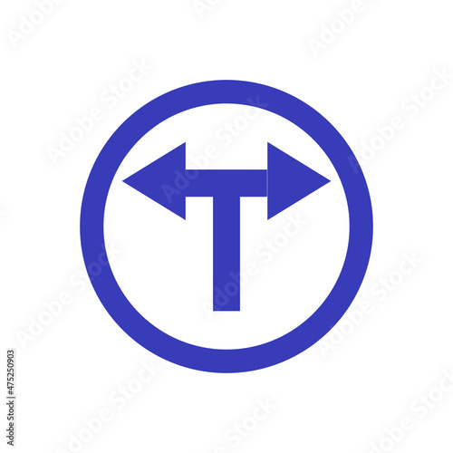 Road sign very peri turn right and left vector icons