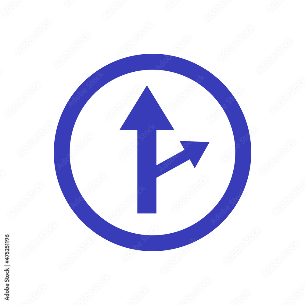 Road sign very peri straight and right vector icons Road sign very peri straight and right vector icons