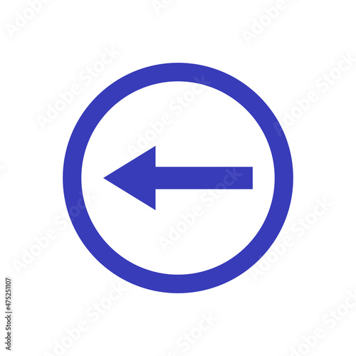 Road sign very peri to left vector icon