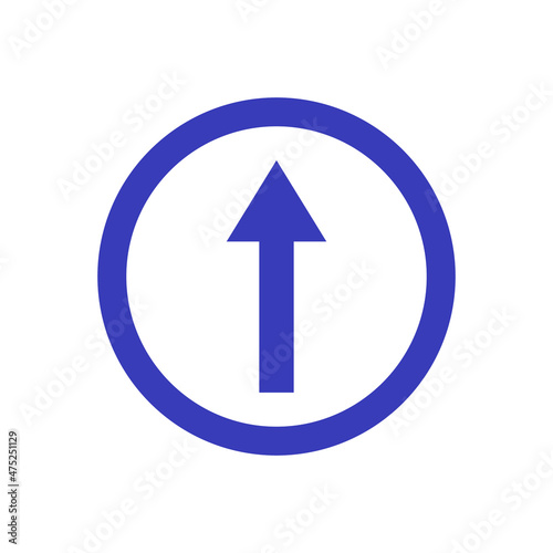 Road sign very peri straight vector icon