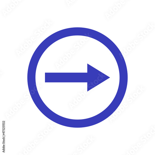 Road sign very peri to right vector icon
