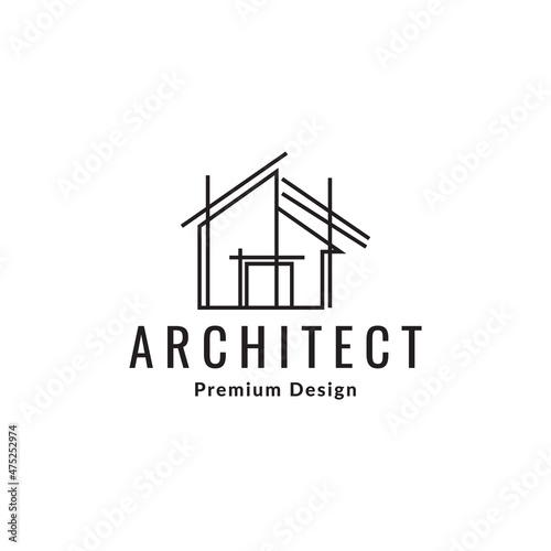 minimalist line home architect logo design vector graphic symbol icon sign illustration creative idea