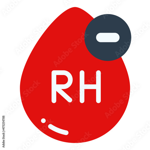blood rh negative flat icon