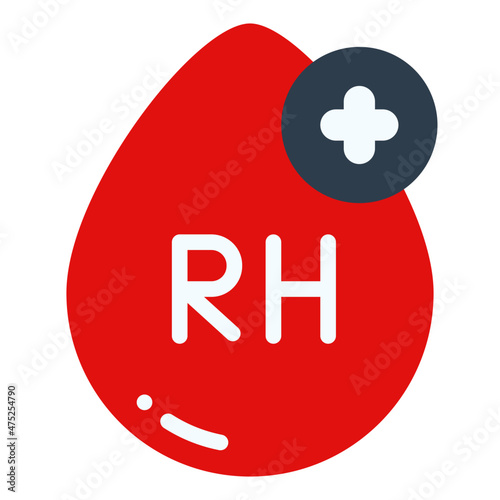 blood rh positive flat icon