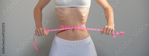 Foto Weight loss, waist measurement, diet and health concept