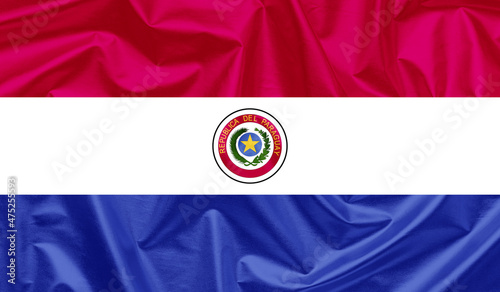 Paraguay waving flag background.