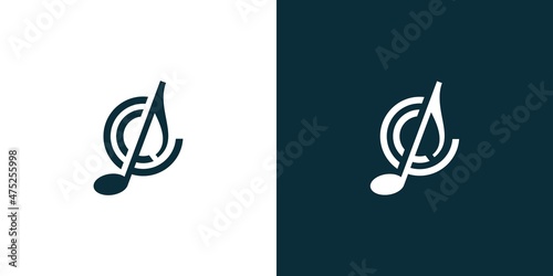 Modern and elegant C initials music logo design 1