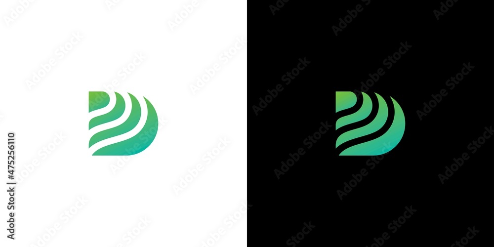 Modern and elegant letter D initials logo design.