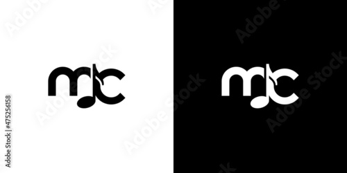 Modern and elegant MC initials music logo design