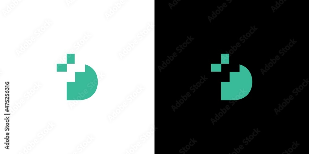 Fototapeta premium Simple and modern letter D combination health logo design