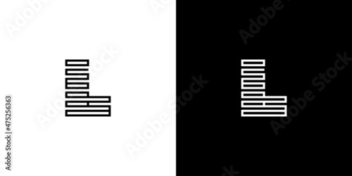 Simple and modern letter L initial brick logo design