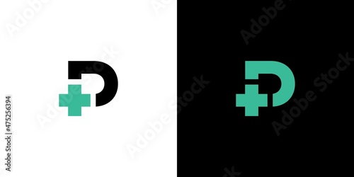Simple and modern letter P combination health logo design 1