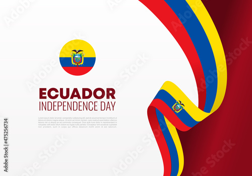Ecuador independence day background banner poster for national celebration on august 10 th.