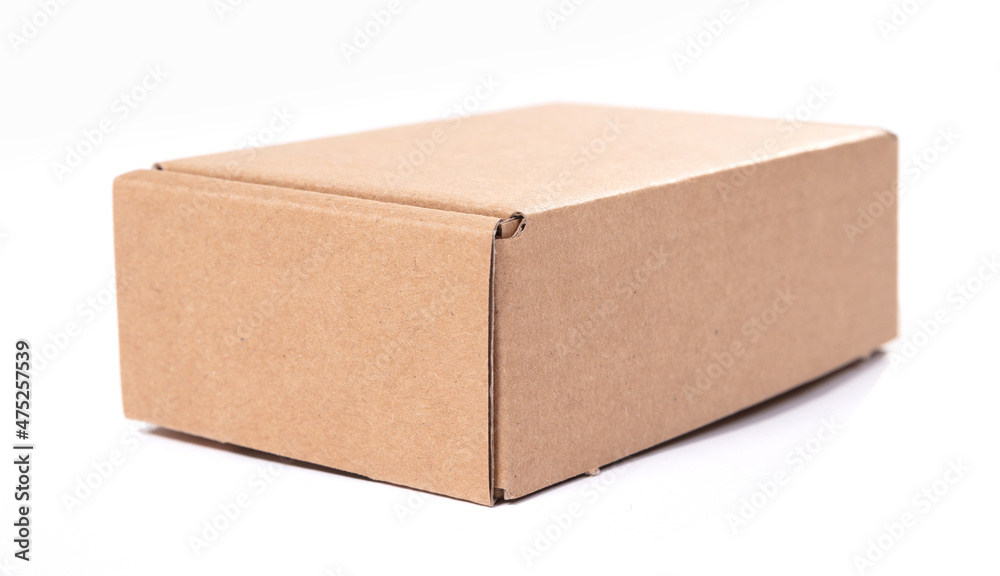 Closed cardboard small box isolated Closed cardboard small box isolated