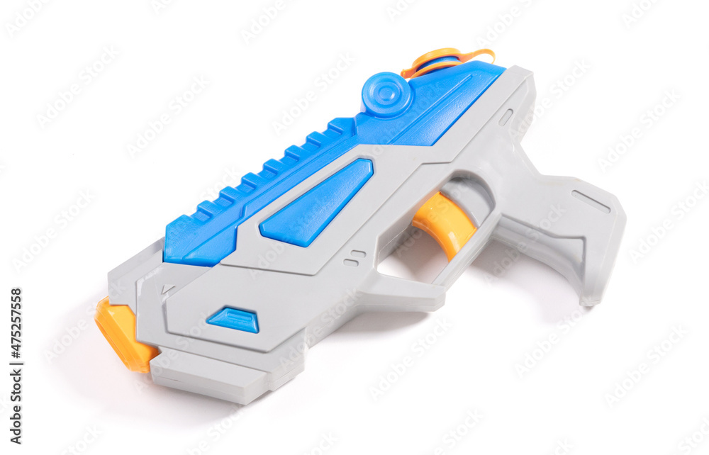 Modern small water pistol isolated on white