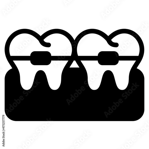 orthodontics glyph icon
