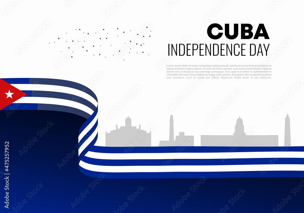 Cuba independence day background banner poster for national celebration october 10.