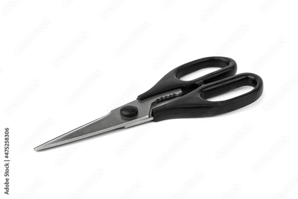 Black scissors isolated on white background. Black scissors isolated on white background.