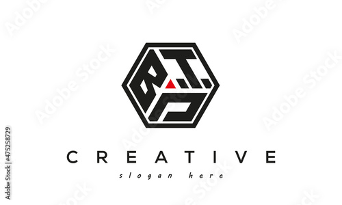 BTD creative polygon three letter logo design photo