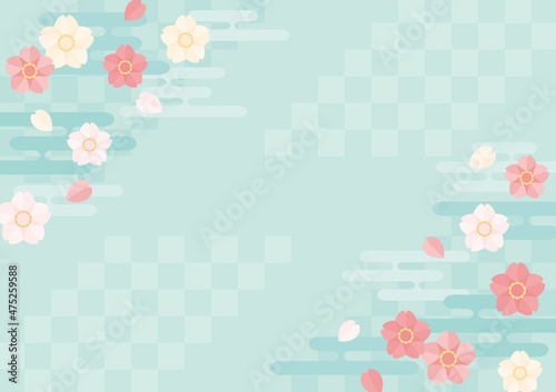 和風 シンプル 桜 花 イラスト 背景素材 爽やか