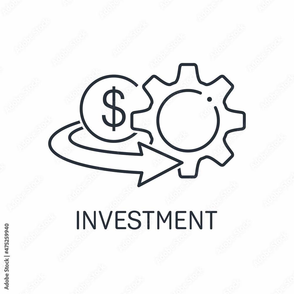 Money in circulation. Investing in progress. Vector linear icon isolated on white background. Money in circulation. Investing in progress. Vector linear icon isolated on white background.