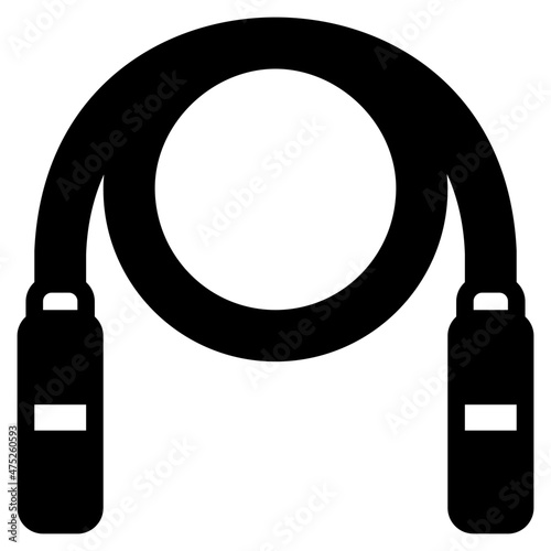 jumping rope glyph icon