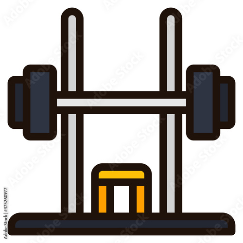 bench press filled outline icon