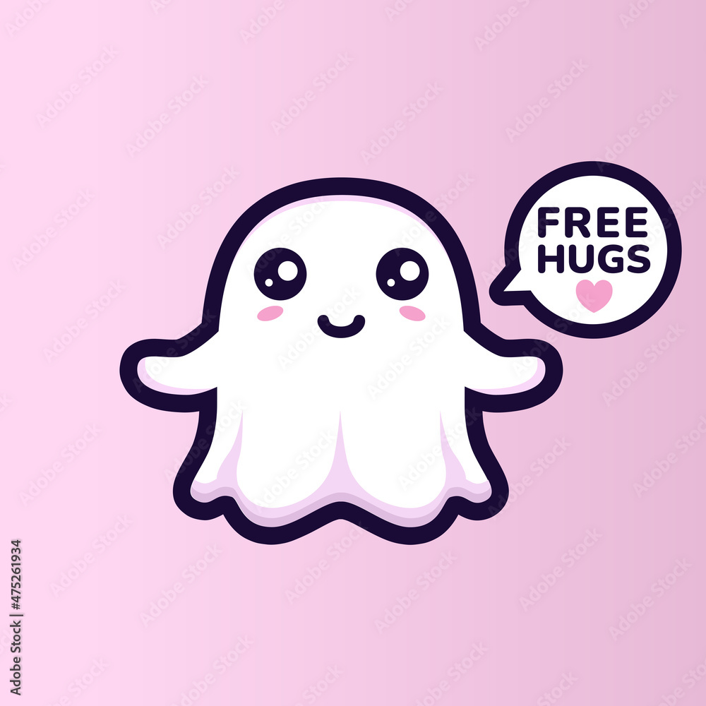 Obraz premium cute ghost character mascot design