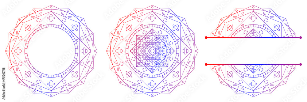 Set of flower mandalas. Split pattern in form of mandala for Henna Mehndi or tattoo decoration. Decorative ornament in ethnic oriental style, vector illustration.
Set of flower mandalas. Split pattern in form of mandala for Henna Mehndi or tattoo decoration. Decorative ornament in ethnic oriental style, vector illustration.