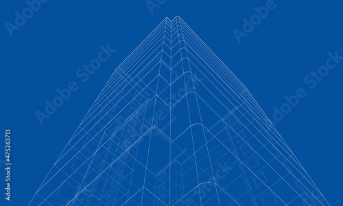 Wire-frame model of a multi-storey building