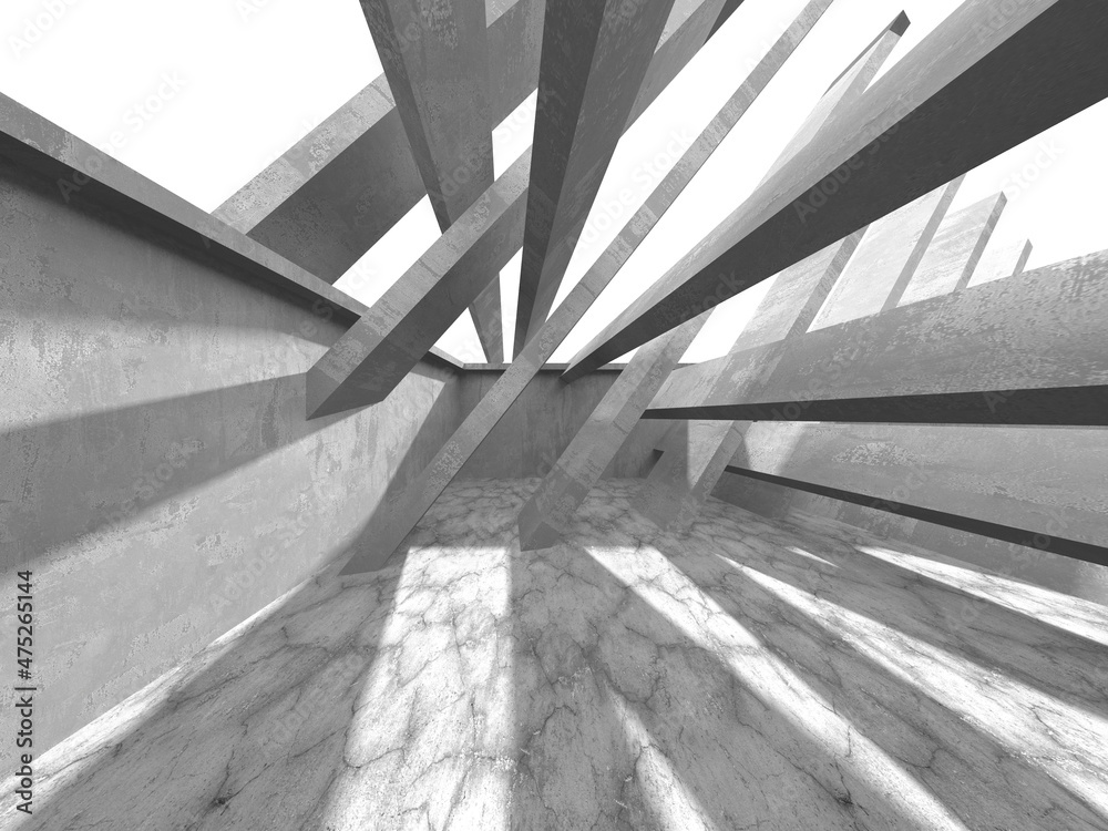 Abstract architecture background. Empty rough concrete interior