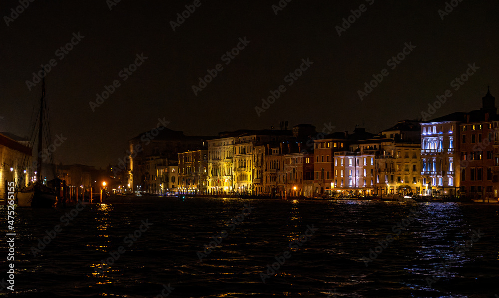 Venice at night. Grand Canal